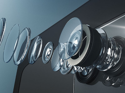 exploded optical lens smartphone camera