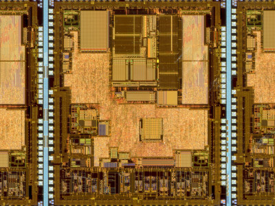 microscopic view on a silicon wafer microstructure
